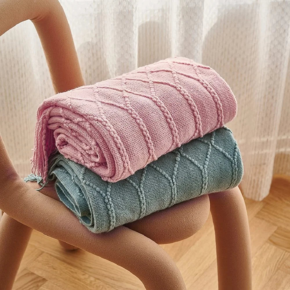 Inya Luxury Knitted Throw Blankets with Fringe