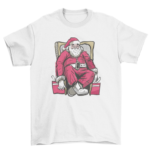 Tired Santa T-Shirt – Holiday Hustle in Hilarious Style