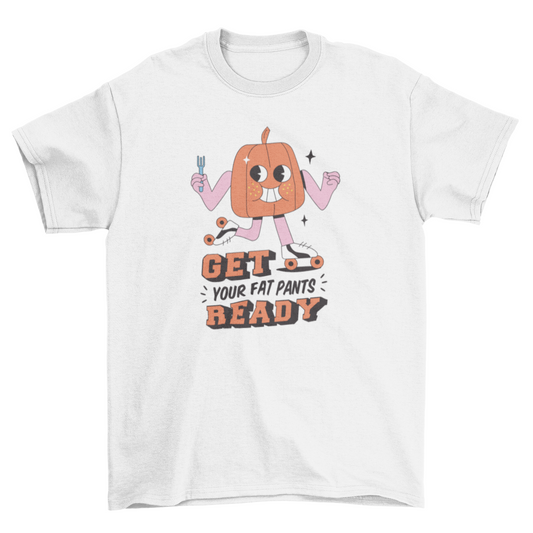 Cartoon Pumpkin Thanksgiving T-Shirt – Feast Mode: Activated!