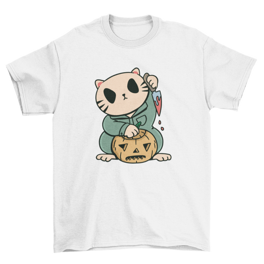 Halloween Cat Character T-Shirt – Purrrfectly Spooky, Just the Right Amount of Sass