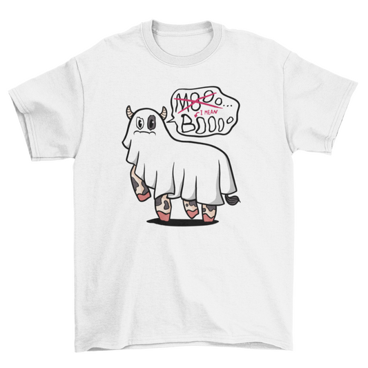 Ghost Cow Funny Halloween T-Shirt – Moooo-ve Over, Basic Costumes!