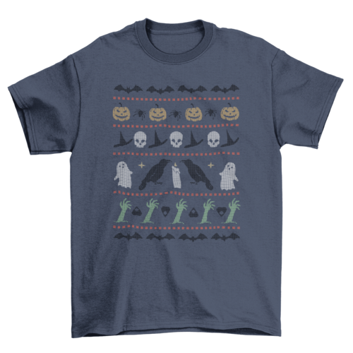 Halloween Spooky Ugly Sweater T-Shirt – Boo-tifully Comfy for the Sleep-Deprived and Pumpkin-Spiced