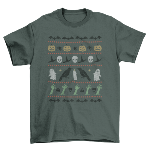 Halloween Spooky Ugly Sweater T-Shirt – Boo-tifully Comfy for the Sleep-Deprived and Pumpkin-Spiced