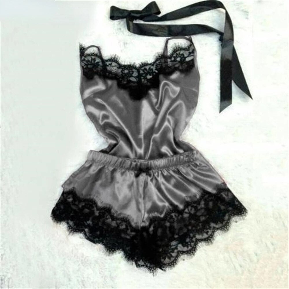 Satin Shorts Sleepwear Set