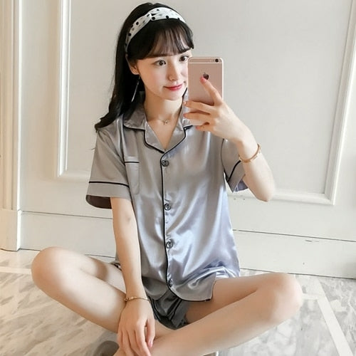 Women's Silk Satin Pajamas Set