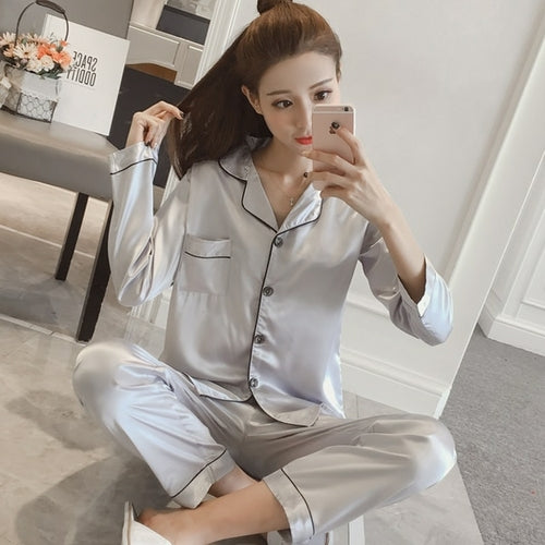 Women's Silk Satin Pajamas Set