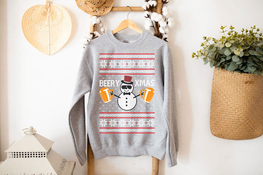 Beer for Christmas Sweatshirt – Hoppy Holidays Await!