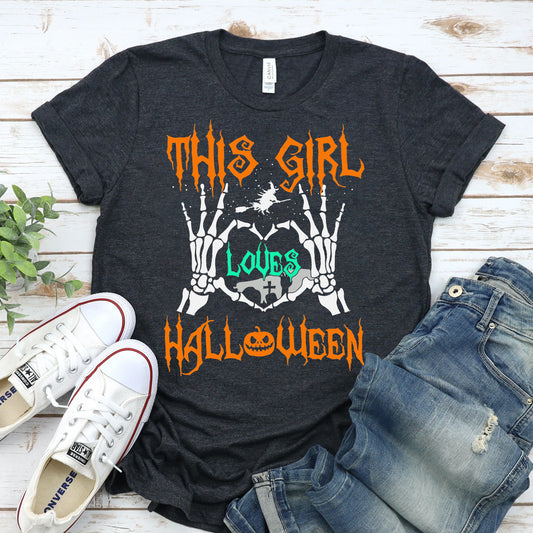 This Girl Loves Halloween T-shirt – Spooky, Stylish, and Proudly Festive