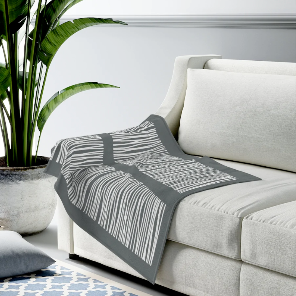 Abstract Lines Plush Blanket Throw