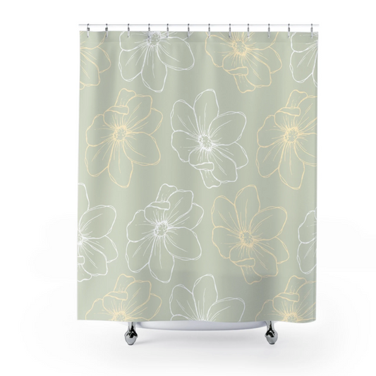Green Floral Shower Curtain – Freshen Up Your Bathroom with Style and Comfort