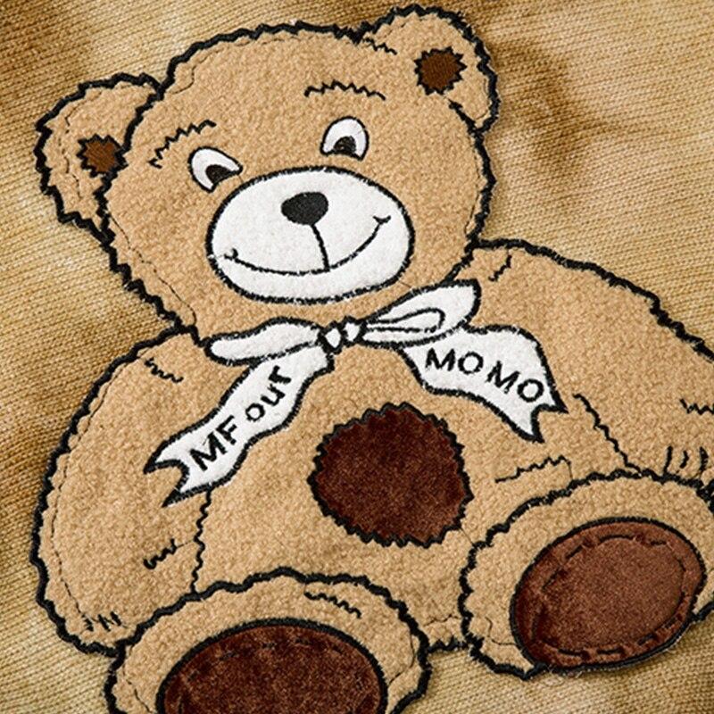 Furry Cute Bear Patch Fleece Oversized Hoodie