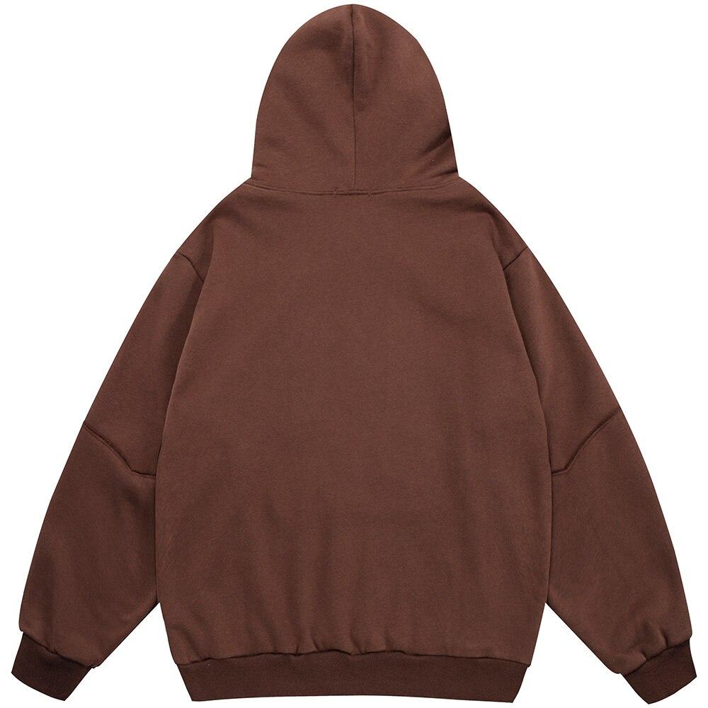 Heart Bone Graffiti Oversized Fleece Hoodie