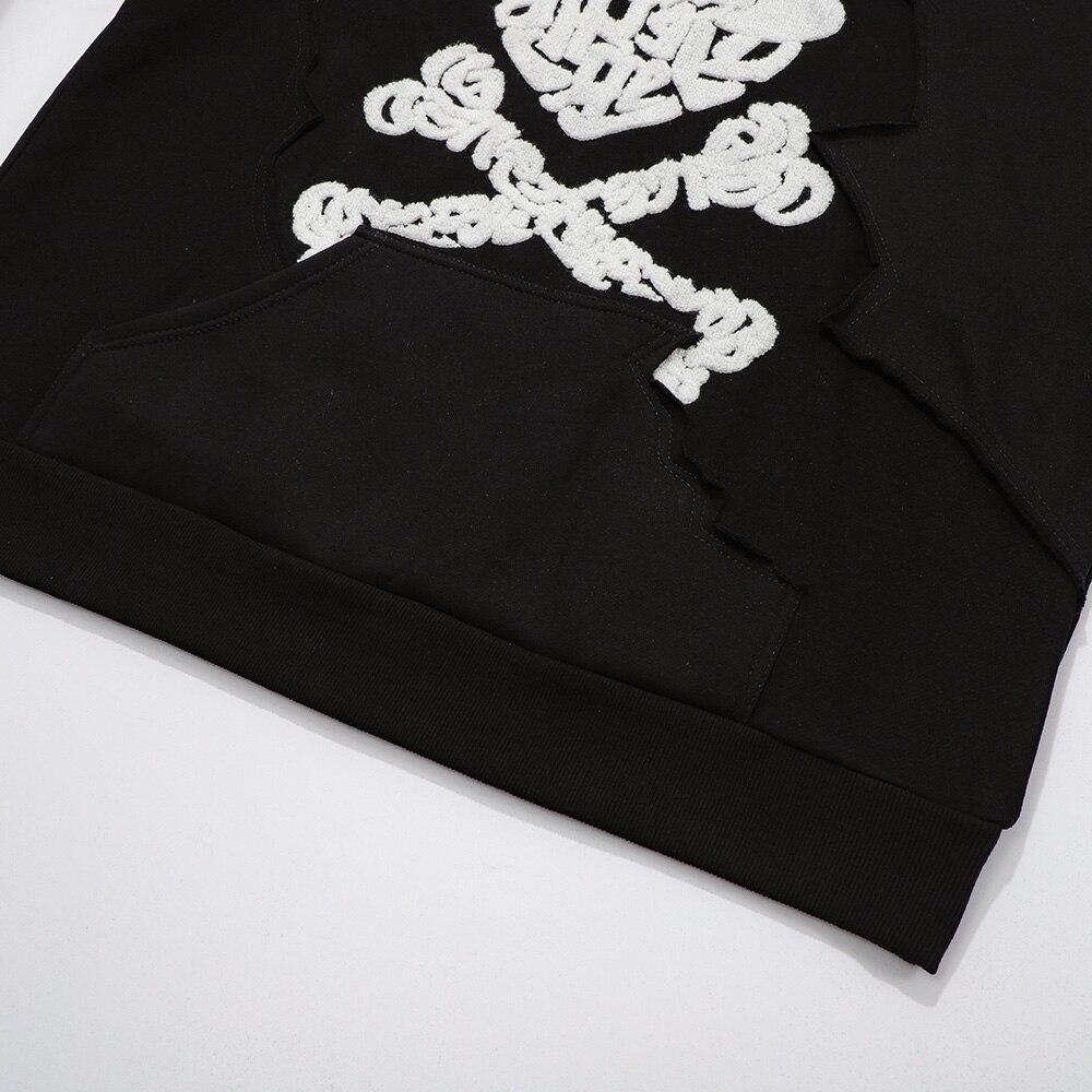 Heart Bone Graffiti Oversized Fleece Hoodie
