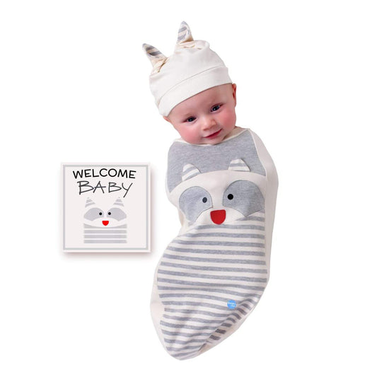 Raccoon Baby Cocoon Swaddle Set – Snuggle Time, Simplified