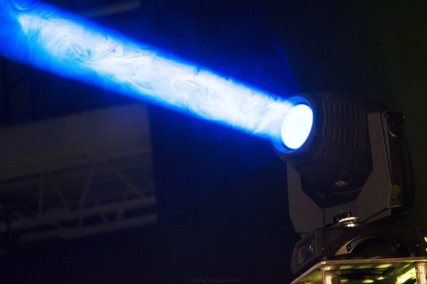 Blue light shining in the dark