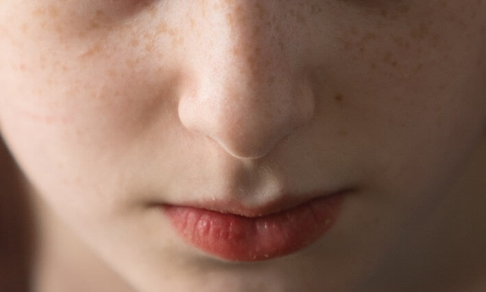 nose and mouth of girl