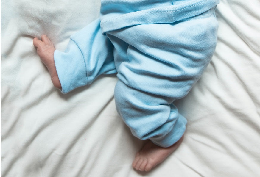 light blue pyjama bottoms