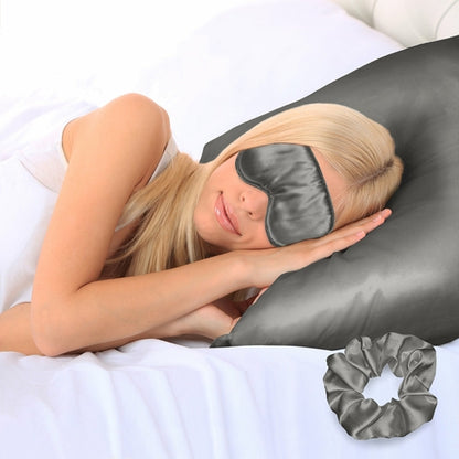 Super-Soft Satin Pillowcase, Eye Mask & Scrunchie Bundle