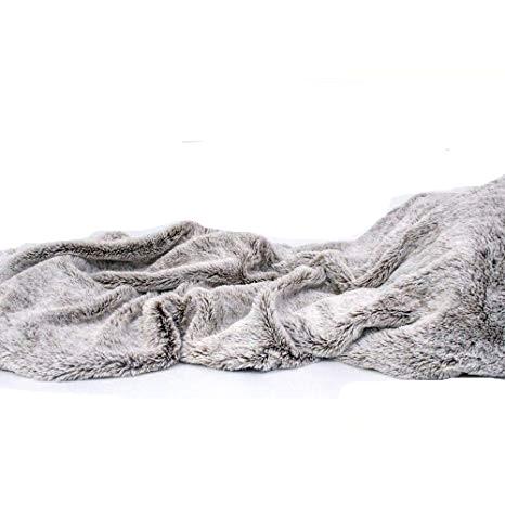Cozy Gray Faux Fur Throw Blanket