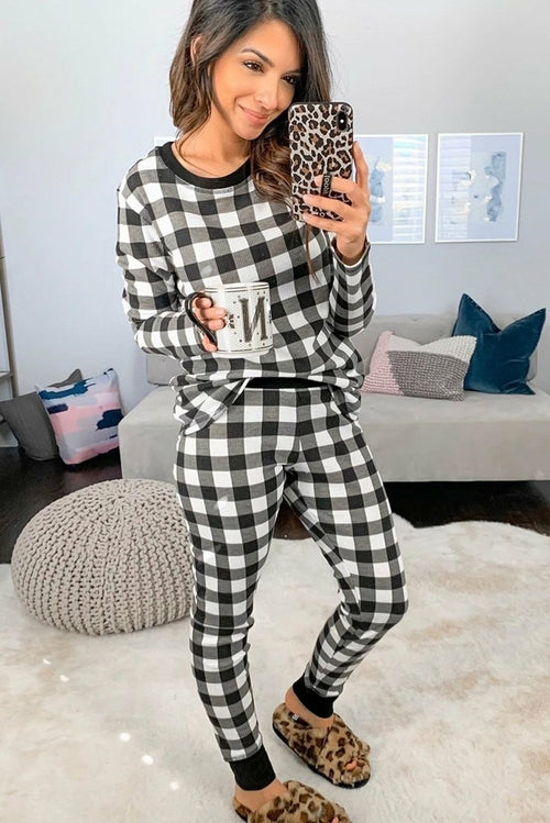 Red Loungewear Set - Plaid