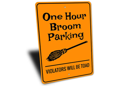 Broom Parking Halloween Sign