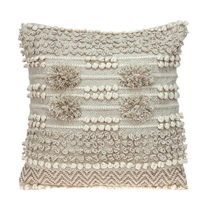 Warm Ivory Chunky Throw Pillow