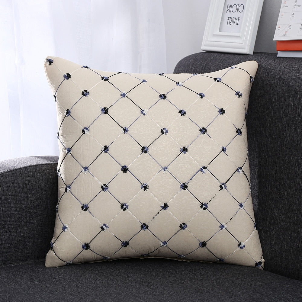 Fashion Grid Bed Sofa Throw Pillow