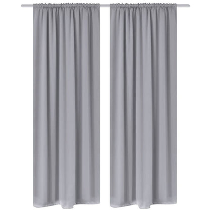 2 pcs Gray Slot-Headed Blackout Curtains 53" x 96"