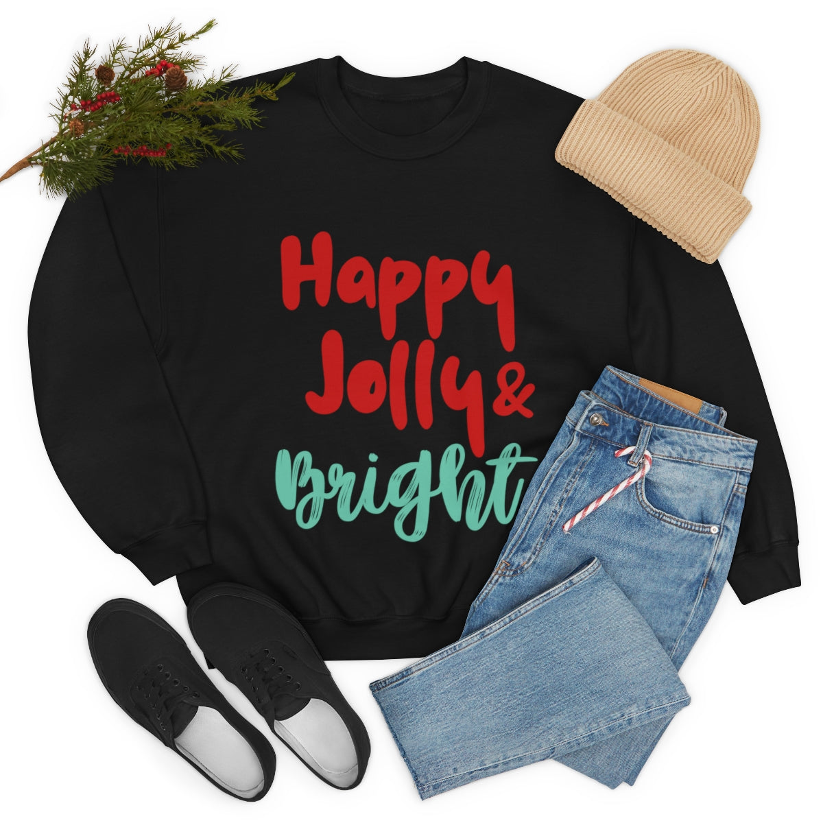 Happy Jolly & Bright Christmas Sweatshirt