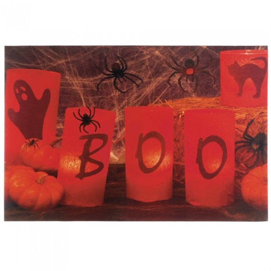 Light Up BOO Canvas Halloween Art