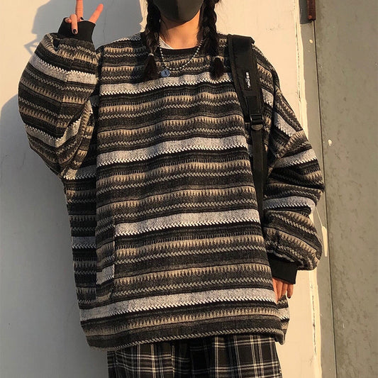 Vintage Striped Oversize Sweater