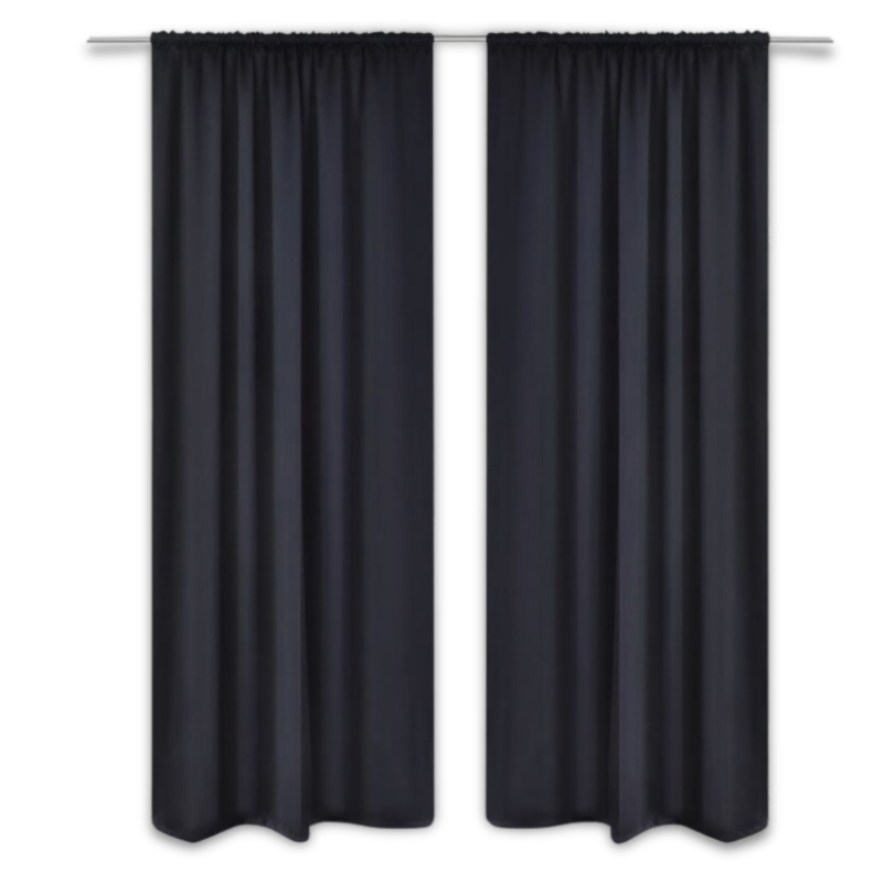 2 pcs Gray Slot-Headed Blackout Curtains 53" x 96"