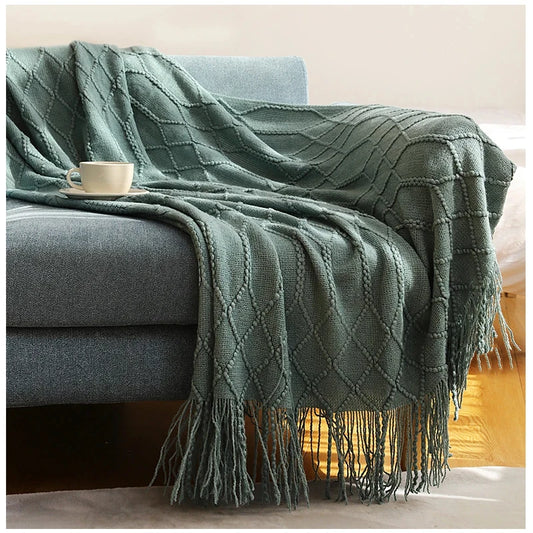 Inya Luxury Knitted Throw Blankets with Fringe