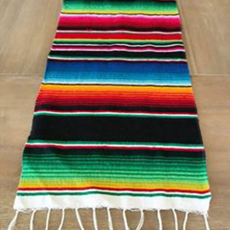 Striped Tassels Throw Rug