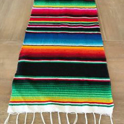 Striped Tassels Throw Rug