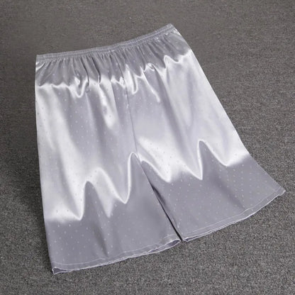 Men's Elastic Waist Silk Pajama Shorts