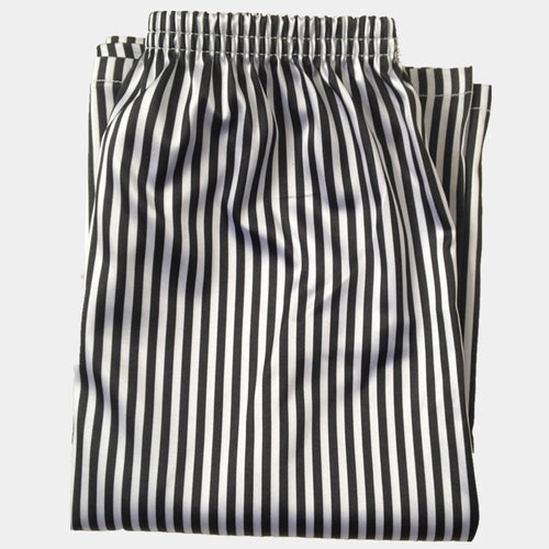 Men's Silk Stripe Plaid Pajama Bottoms