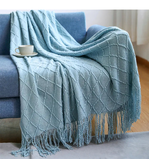 Inya Luxury Knitted Throw Blankets with Fringe