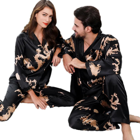 Men Silk Pajamas Pajama Set