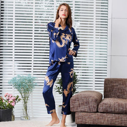 Men Silk Pajamas Pajama Set