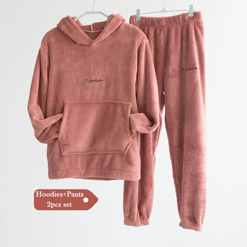 Women Winter Flannel Pajama Set