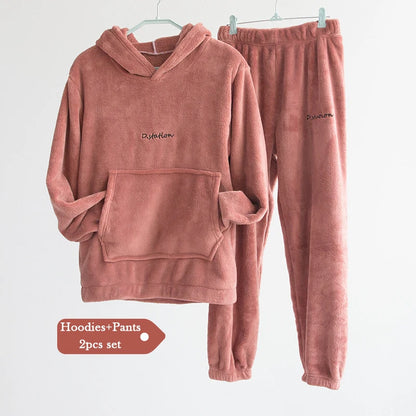 Women Winter Flannel Pajama Set