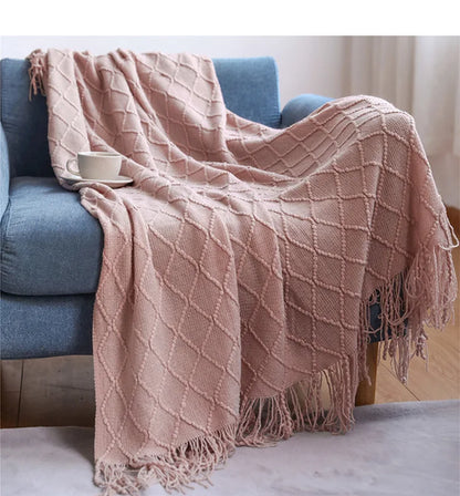 Inya Luxury Knitted Throw Blankets with Fringe