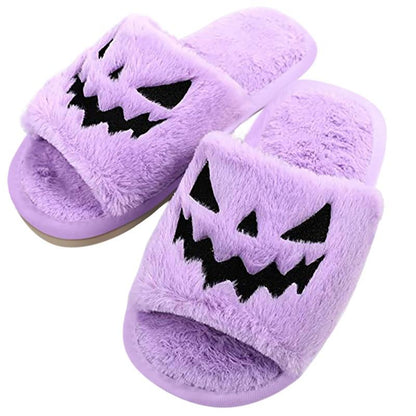 Halloween Pumpkin Fuzzy Slippers