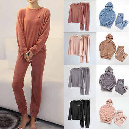 Women Winter Flannel Pajama Set