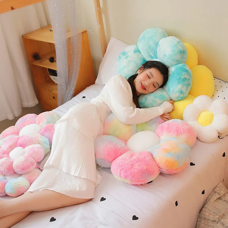 Furry Plush Flower Pillow