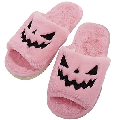 Halloween Pumpkin Fuzzy Slippers