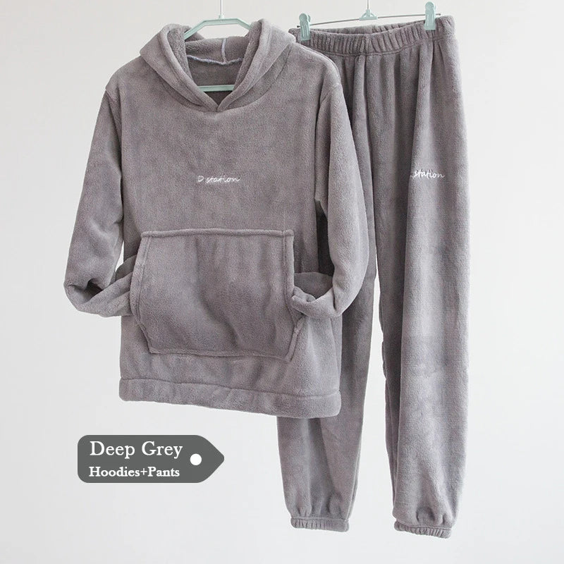 Women Winter Flannel Pajama Set