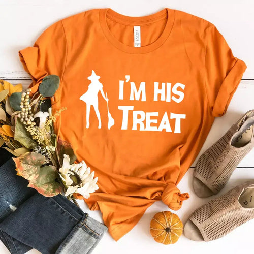 His Trick and Her Treat Couples Halloween Tees