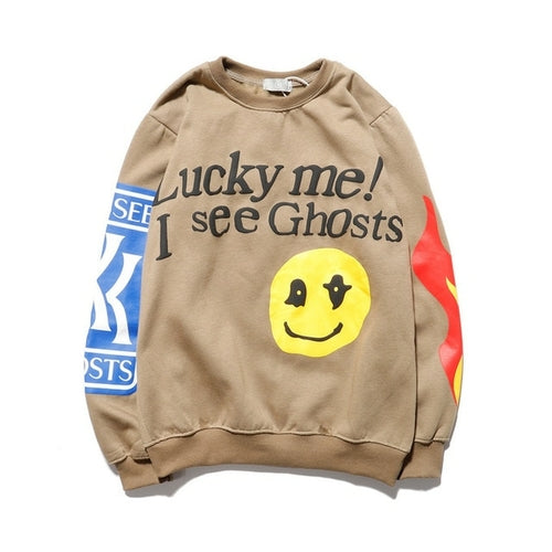 Graffiti Letter Print Velvet Hoodie Sweater